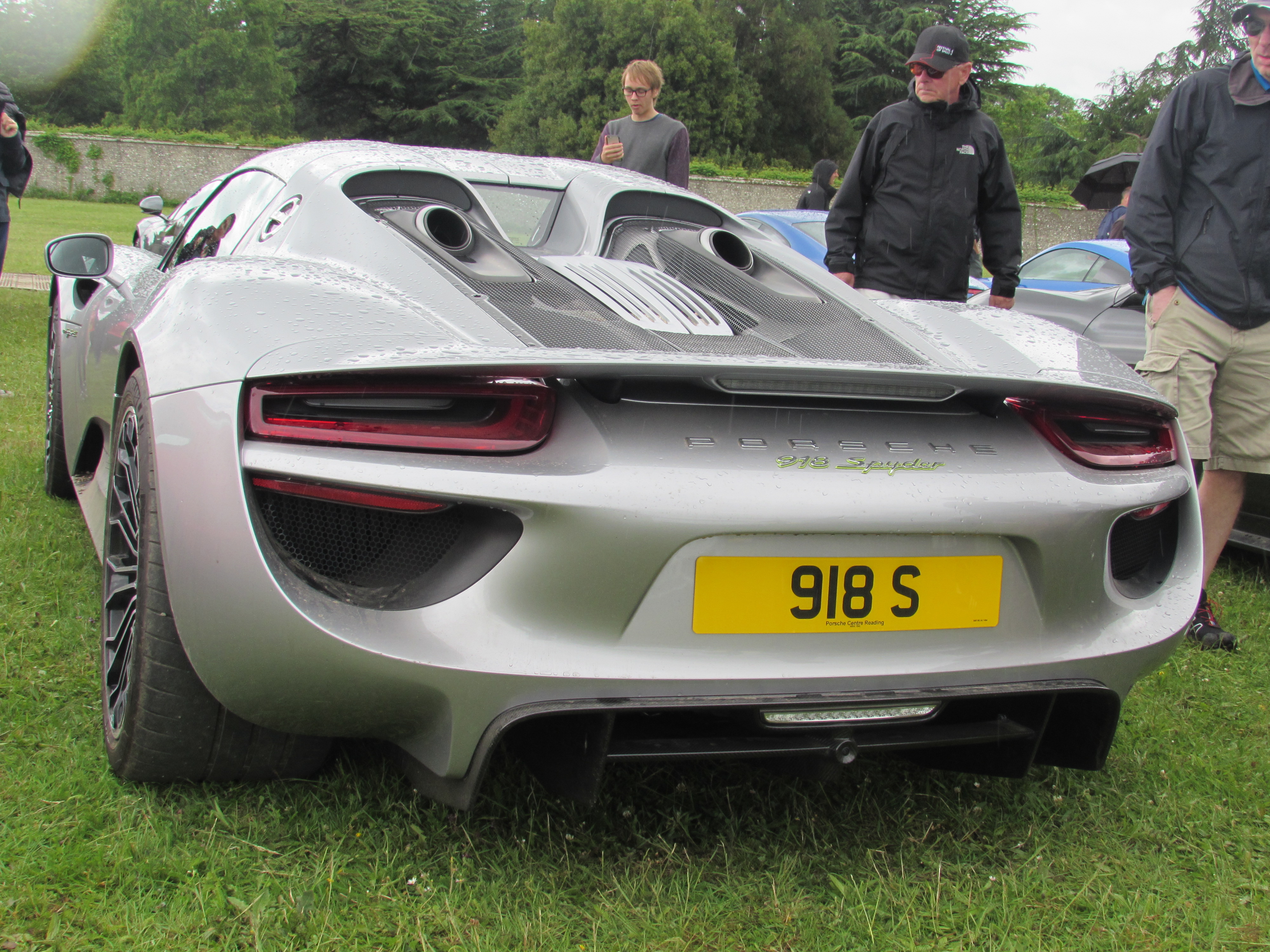 UK Number Plate 918 S on a 2015 Silver Porsche Spyder S-A
