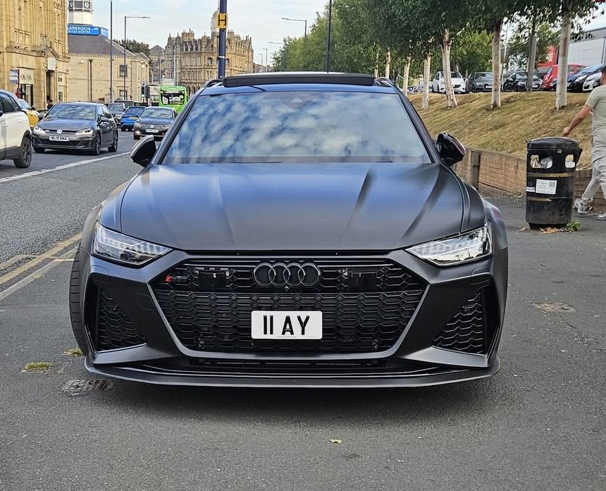 UK Number Plate 11 AY on a 2022 Grey Audi Rs 6 V-Sprung Tfsi Mhev Quat A