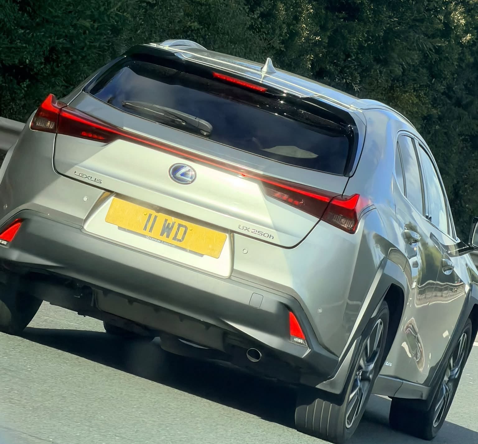 UK Number Plate 11 WD on a 2020 Silver Lexus UX