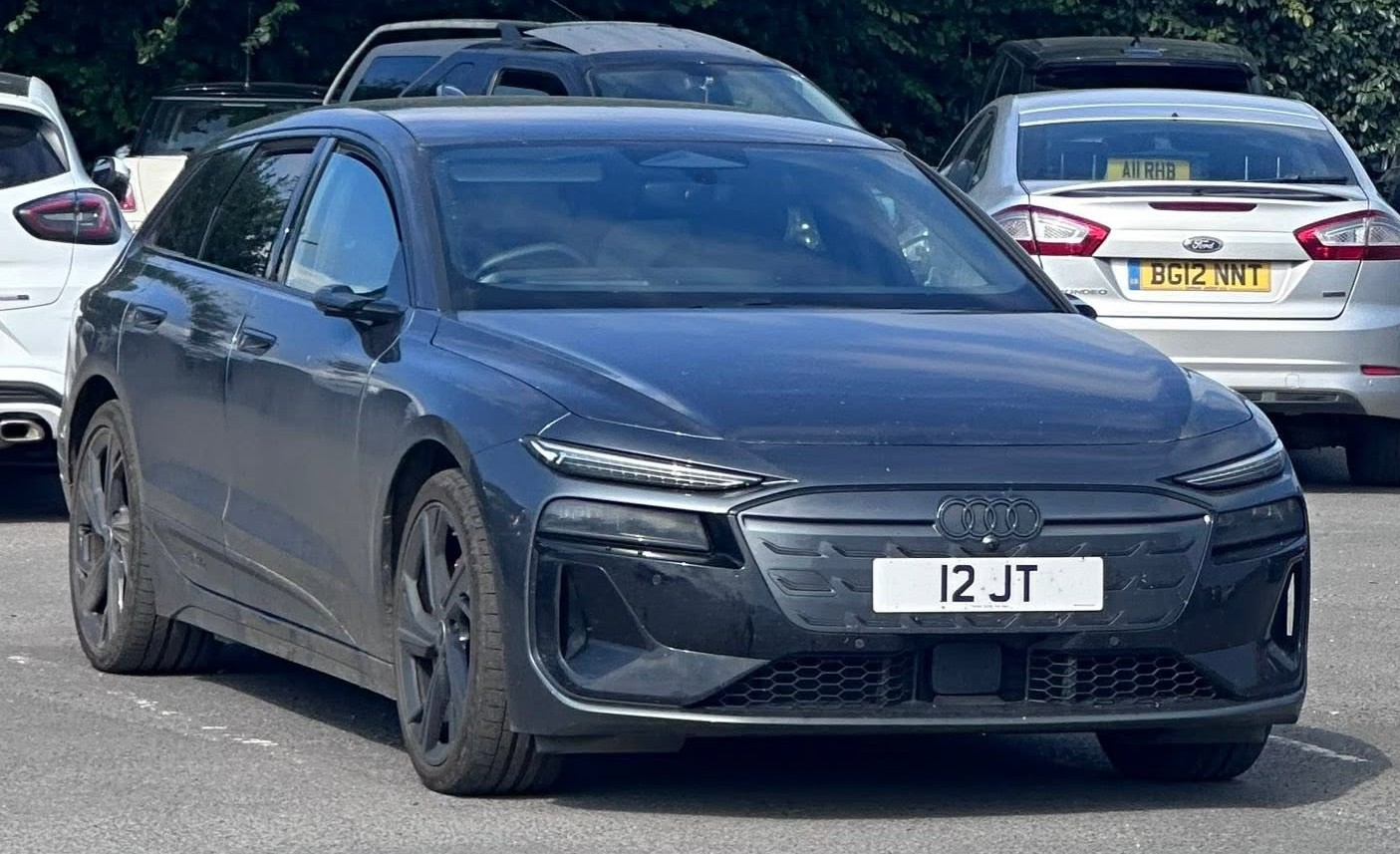 UK Number Plate 12 JT on a 2025 Grey Audi A6 E-Tron Edition 1