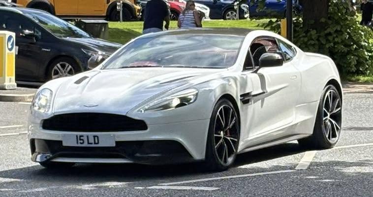 UK Number Plate 15 LD on a 2013 White Aston Martin Vanquish
