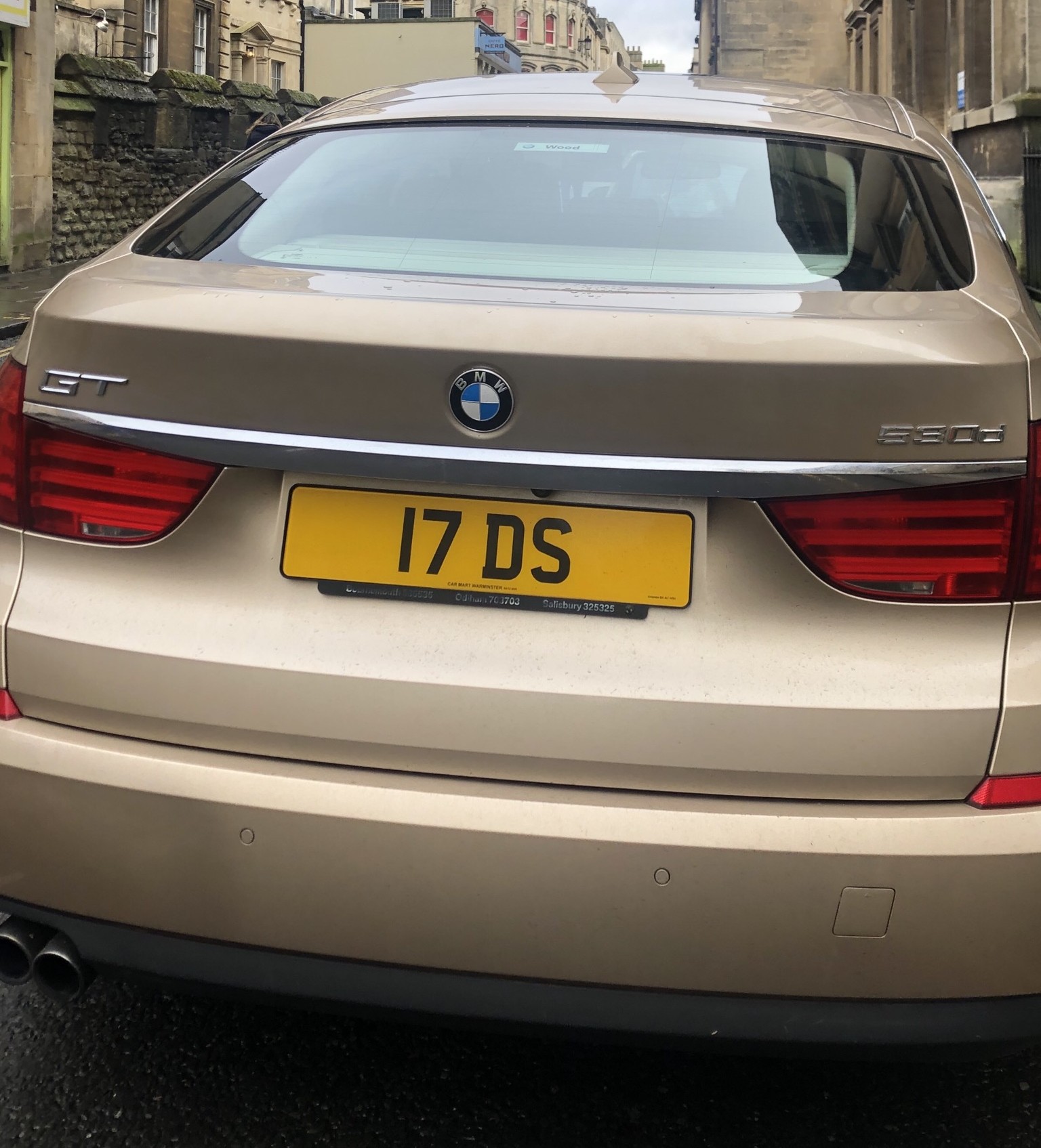 UK Number Plate 17 DS on a 2011 Gold BMW 530