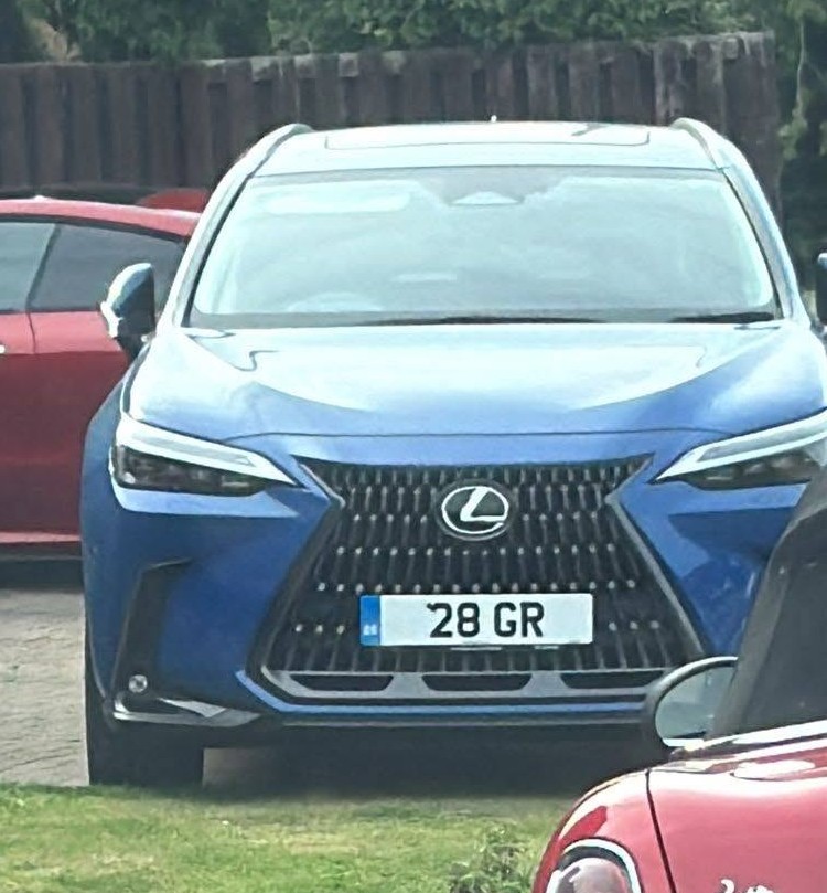 UK Number Plate 28 GR on a 2025 Blue Lexus Nx 350h Takumi 4x2 Cvt