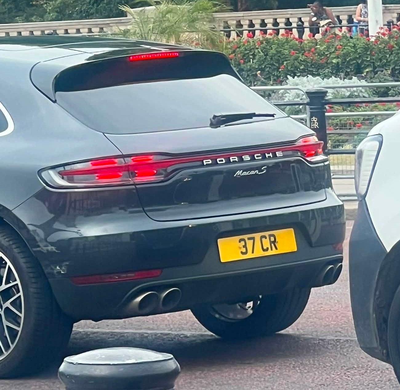UK Number Plate 37 CR on a 2019 Grey Porsche Macan
