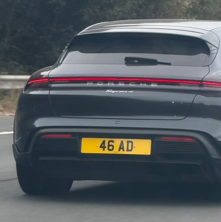 UK Number Plate 46 AD on a 2023 Grey Porsche Taycan 4 Cross Turismo