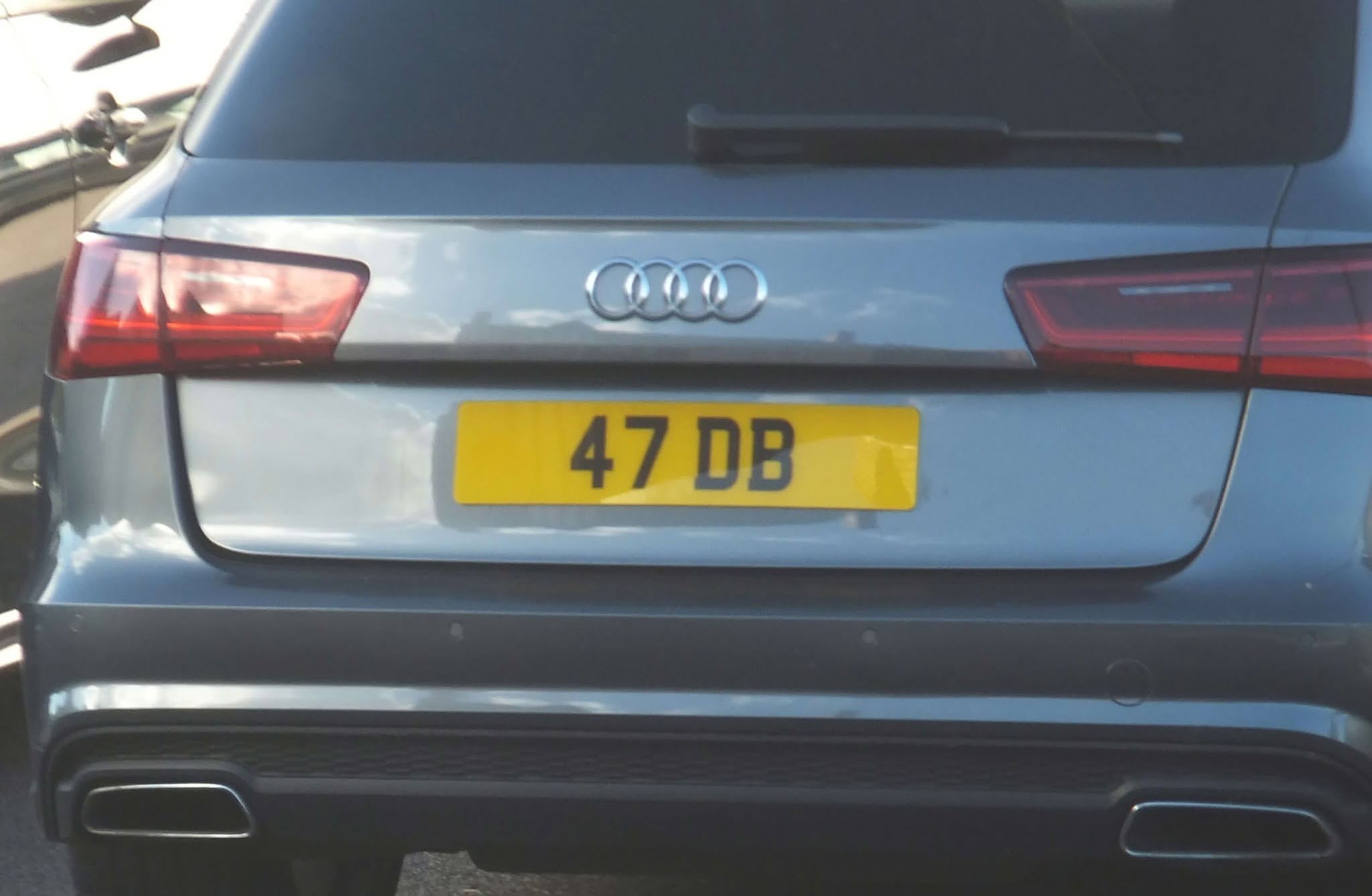 UK Number Plate 47 DB on a 2015 Grey Audi A6