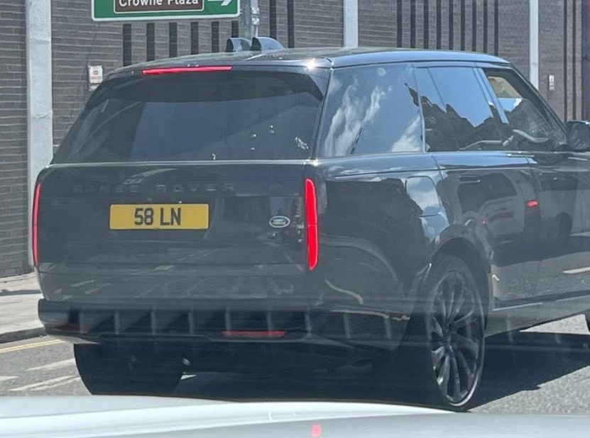 UK Number Plate 58 LN on a 2022 Black Land Rover Range Rover Se D Mhev Auto