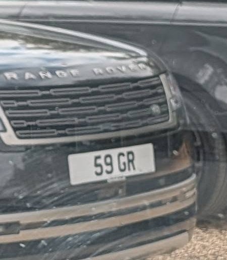 UK Number Plate 59 GR on a 2024 Grey Land Rover Range Rover Autobio D Mhev A