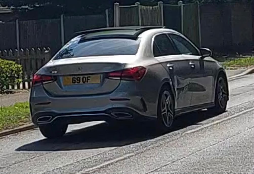UK Number Plate 69 OF on a 2019 Silver Mercedes-Benz A