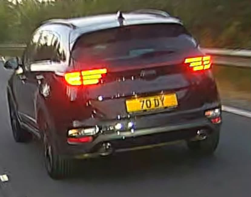 UK Number Plate 70 DY on a 2021 Black KIA Sportage Jbl Black Ed Isg Sa