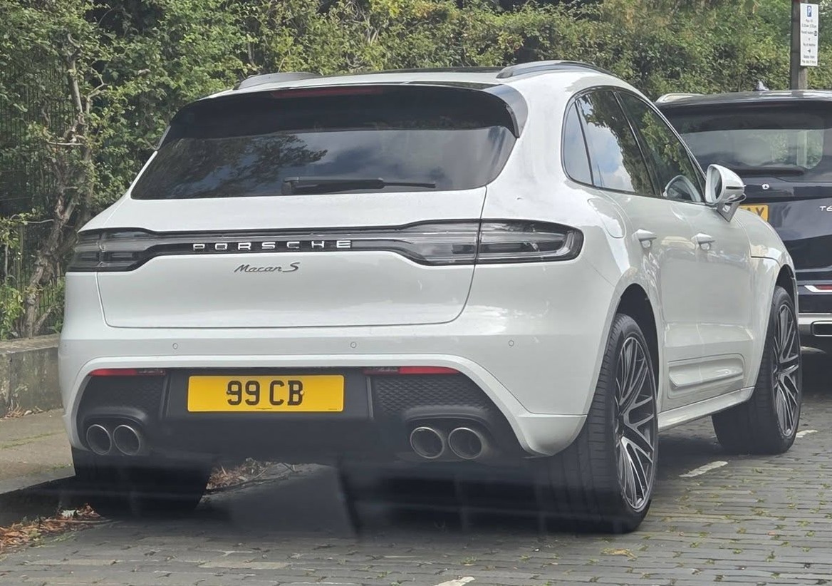 UK Number Plate 99 CB on a 2023 White Porsche Macan