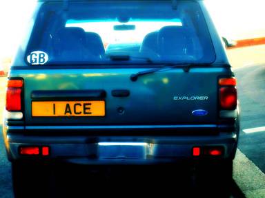 UK Number Plate 1 ACE