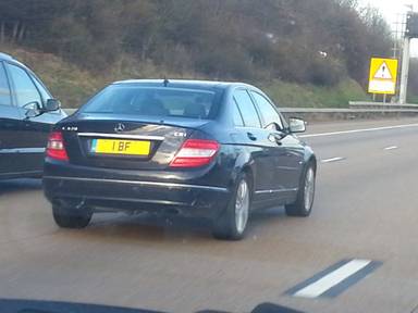 UK Number Plate 1 BF