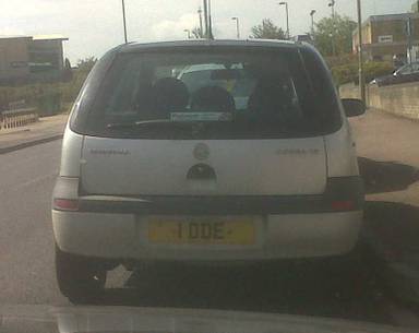 UK Number Plate 1 DDE
