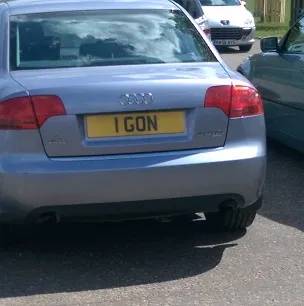 UK Number Plate 1 GON