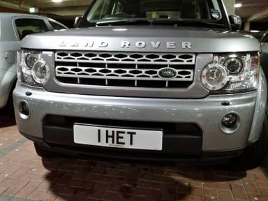 UK Number Plate 1 HET