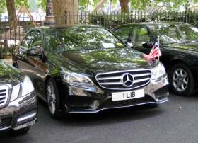 1 LIB on a vehicle — Liberia diplomatic registration