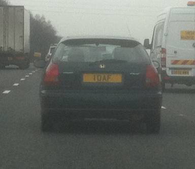 UK Number Plate 1 OAF