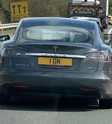 UK Number Plate 1 ON