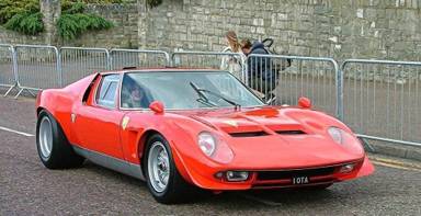 UK Number Plate 1 OTA on a 1967 RED Lamborghini Jota