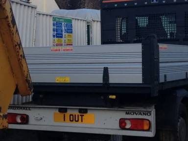 UK Number Plate 1 OUT
