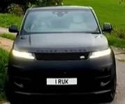 UK Number Plate 1 RUK on a 2018 Black Land Rover Range Rover