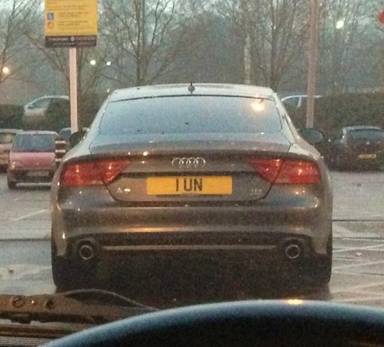 UK Number Plate 1 UN