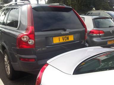 UK Number Plate 1 VOW