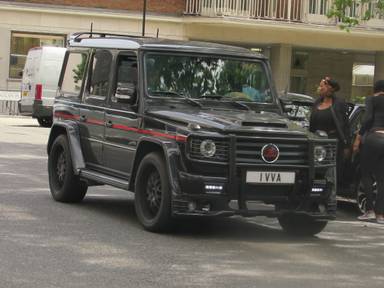 UK Number Plate 1 VVA on a 2002 Black Mercedes G-Class