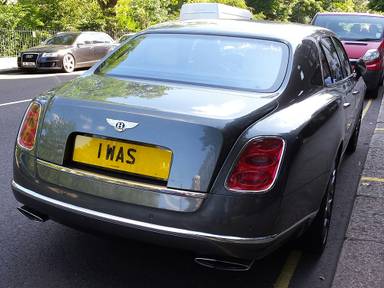 UK Number Plate 1 WAS