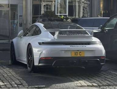 UK Number Plate 10 C on a 2025 Grey Porsche Cayenne Gts Auto