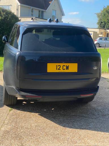 UK Number Plate 12 CW