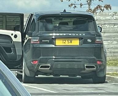 UK Number Plate 12 SW