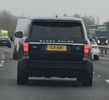 UK Number Plate 123 ABC
