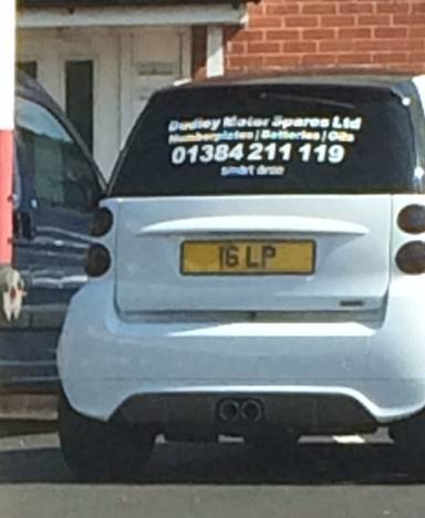 UK Number Plate 16 LP