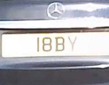 UK Number Plate 18 BY on a 2018 Blue Mercedes-Benz E