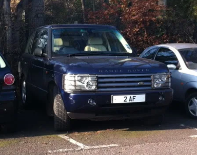 UK Number Plate 2 AF