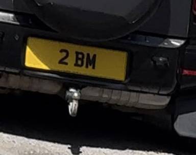 UK Number Plate 2 BM on a 2024 Grey Land Rover Defender Hdtp Xdyn Hse Dmhev A