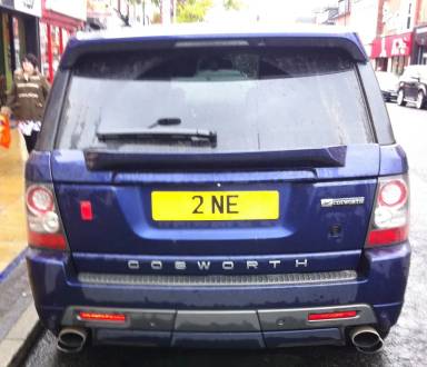 UK Number Plate 2 NE