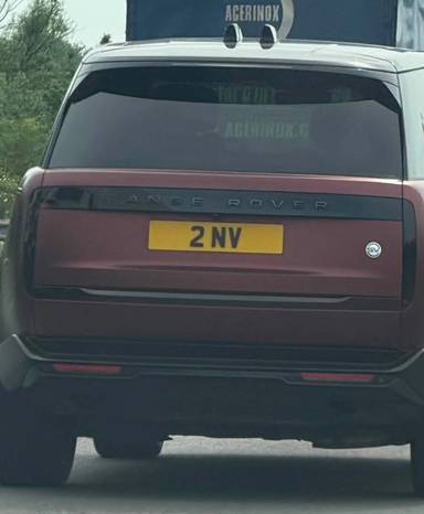 UK Number Plate 2 NV on a 2022 Bronze Land Rover Range Rover Sv Phev Auto