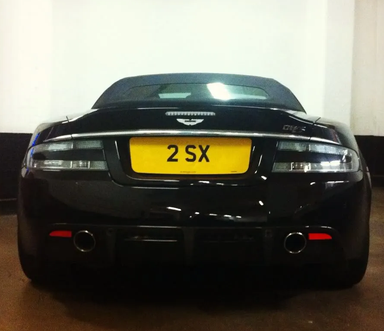 UK Number Plate 2 SX on a 2016 Grey Land Rover