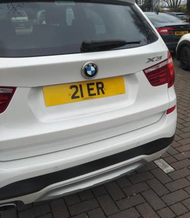UK Number Plate 21 ER