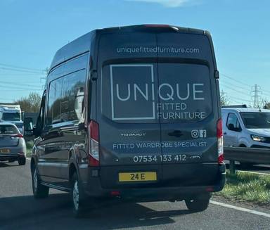 UK Number Plate 24 E on a 2021 Grey Ford Transit 350 Limited Ecoblue