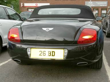 UK Number Plate 26 BD