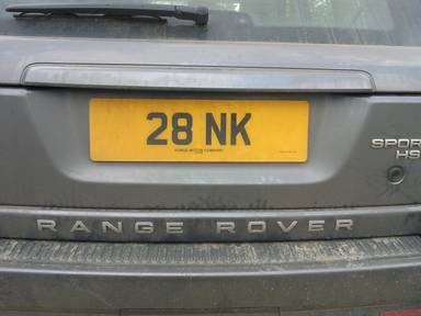 UK Number Plate 28 NK