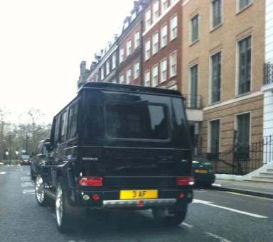 UK Number Plate 3 AF