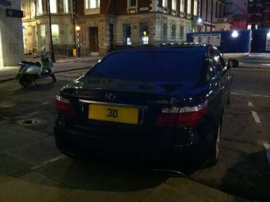 UK Number Plate 3 D on a 2022 White Fiat