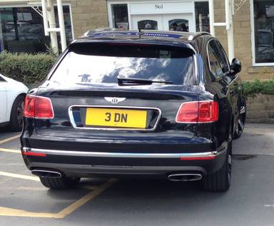 UK Number Plate 3 DN