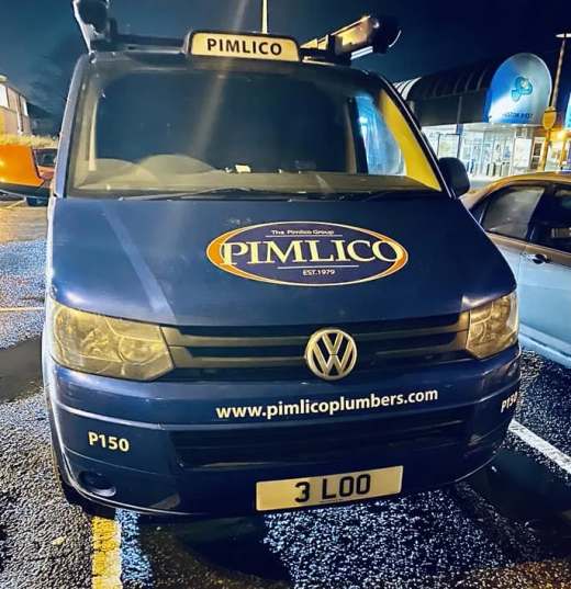 3 LOO number plate – Pimlico Plumbers