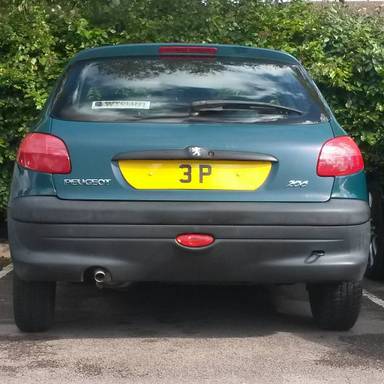 UK Number Plate 3 P